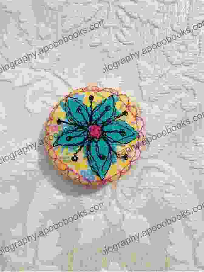 A Close Up Of An Intricate Floral Stitched Fabric Brooch Twenty To Make: Stitched Fabric Brooches