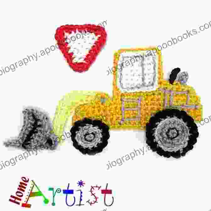 A Crocheter Using The Homeartist Design Crochet Pattern Loader Applique To Create A Crocheted Appliqué Crochet Pattern: Loader Applique Homeartist Design