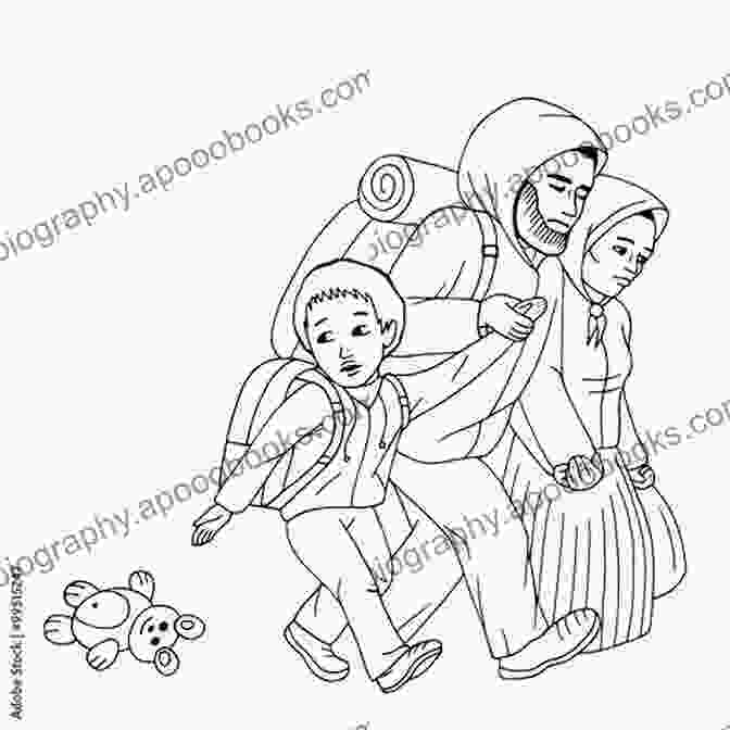 A Refugee Family, With The Father Carrying His Belongings And The Mother Holding A Young Child I Am Not From Here