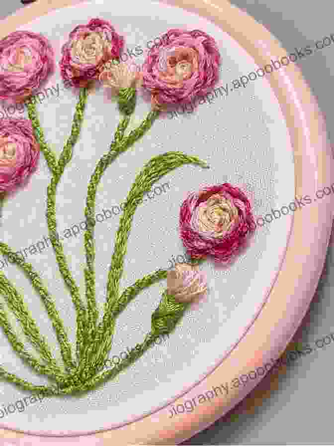 An Intricate Hand Embroidered Scene Depicting Vibrant Spring Blooms Stitches From The Yuletide: Hand Embroidery To Celebrate The Season