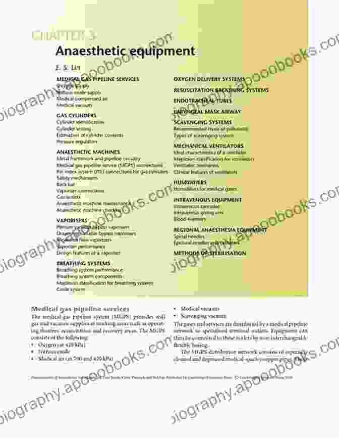 Anaesthetic Equipment Fundamentals Of Anaesthesia Emily Childs