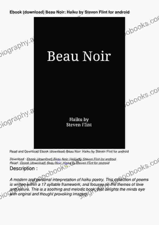 Beau Noir Haiku Book Cover With A Black Background, Featuring A Silhouette Of A Woman And A Crescent Moon Beau Noir: Haiku By Steven Flint