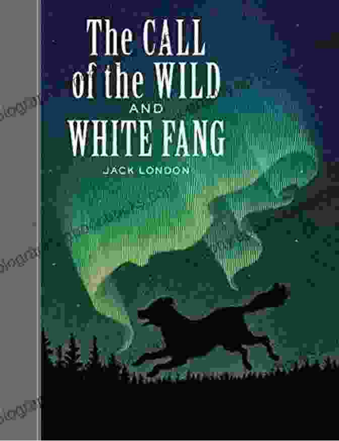 Captivating Cover Art Of 'The Call Of The Wild' And 'White Fang' Against A Backdrop Of Wilderness, With Wolves And A Man. The Call Of The Wild And White Fang