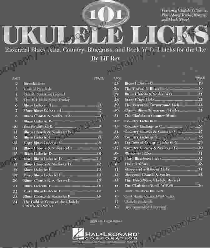 Essential Blues Jazz Country Bluegrass And Rock Roll Licks For The Uke Book Cover 101 Ukulele Licks: Essential Blues Jazz Country Bluegrass And Rock N Roll Licks For The Uke