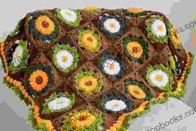 Floral Granny Square Blanket A Vibrant And Cozy Crochet Blanket Featuring A Captivating Display Of Granny Squares. Flowers Of The Month Granny Squares: 12 Squares And Instructions For A Blanket