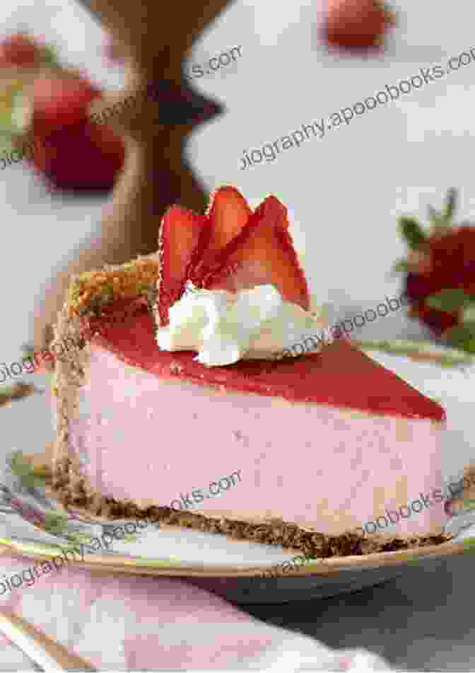 Fluffy Strawberry Cheesecake Garnished With Fresh Berries Customize Your Crochet: Adjust To Fit Embellish To Taste