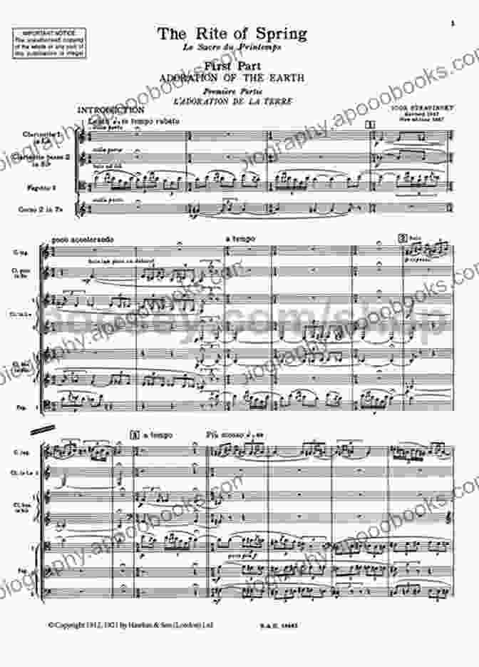 Orchestra Score Igor Stravinsky The Rite Of Spring