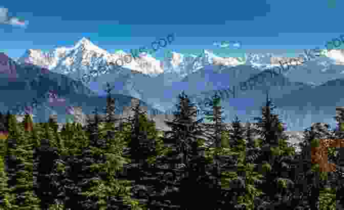 Panoramic View Of The Himalayas, With Snow Capped Peaks And Lush Green Valleys The Himalayan Districts Of Kooloo Lahoul And Spiti