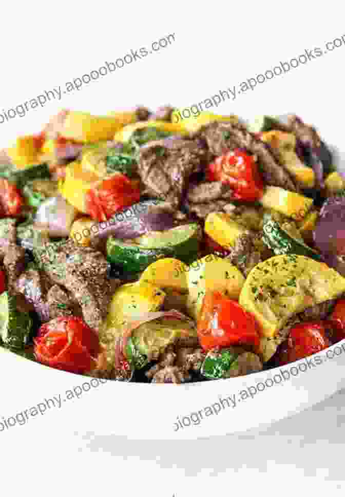 Sizzling Steak Served With Roasted Vegetables Customize Your Crochet: Adjust To Fit Embellish To Taste