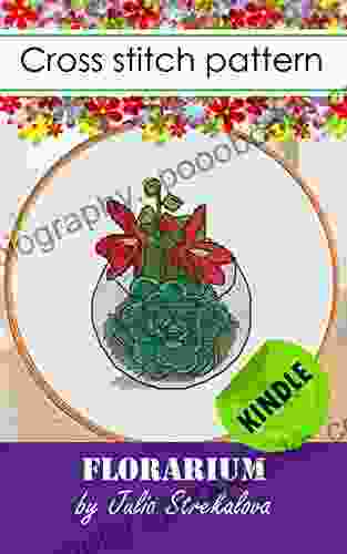 Cross stitch pattern pdf design Florarium Red Flowers + basic tutorial Embroidery design only dmc floss hoop art (Cross stitch patterns with flowers and nature)