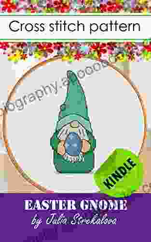 Cross stitch patterns Easter Gnome + basic tutorial embroidery design in pdf format bookmark chart DMC floss (Cross stitch patterns with fantasy characters)