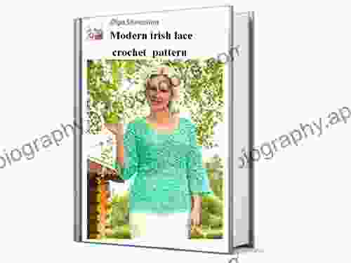 Modern crochet Irish lace pattern turquoise long sleeve blouse (Modern Irish Crochet Lace Pattern)